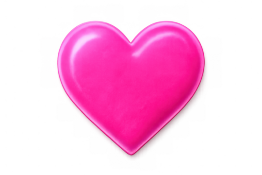 Glossy pink heart symbolizing romantic feelings, gleaming with love and passion, resting on transparent background, ready for valentine's design projects - Powered by Adobe