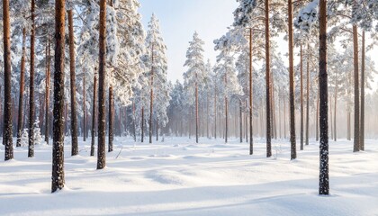 Snowy Trees in Winter Landscape