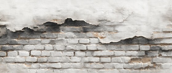 Weathered Brick Wall Texture with Peeling Paint and Aged Aesthetics for Urban Design