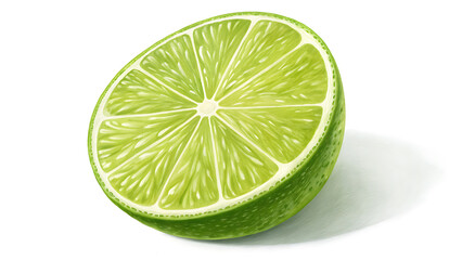 Lime Green Citrus Fruit On White Background For Tropical Drink Or Cooking