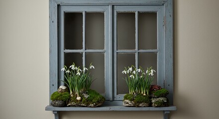 window with flowers in pots