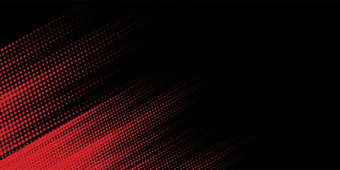Fototapeta premium Halftone dots red and blue color pattern gradient grunge texture background.