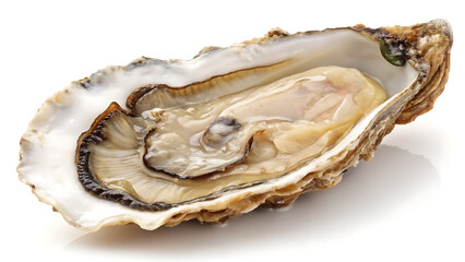 Oyster Raw Or Cooked On White Background Seafood Gourmet Dining Concept