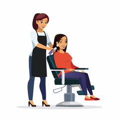 Obraz premium Professional barber working with client in barbershop
