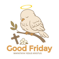 Good Friday Hari Wafat Yesus Kristus Sad Bird with Grieving Face Icon