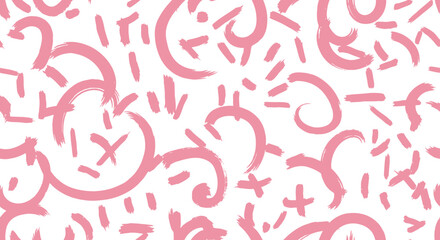 Pink Brush Stroke Pattern on White Abstract Background