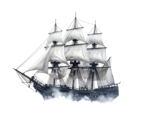 Black Sail Ship Illustration
