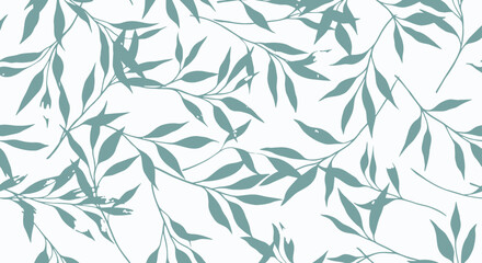 Naklejka premium Serene Foliage Pattern Elegant Botanical Design for Textiles and Backgrounds