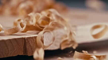 Close-up of wood shavings - Powered by Adobe