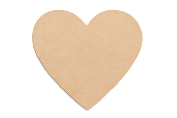 Cardboard heart cutout floating against transparent backdrop, representing love, romance, festive crafting