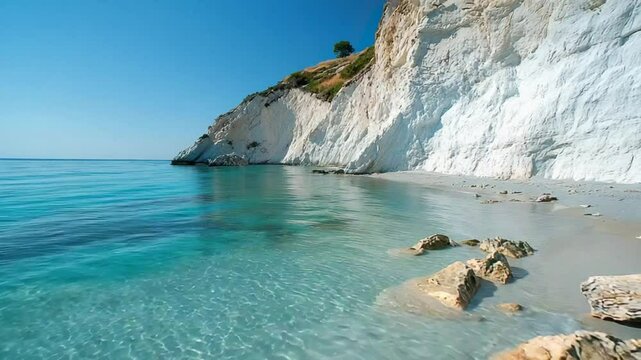white chalk cliffs near dover english seascape, video