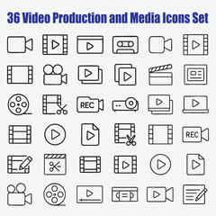Video production media icons camera
