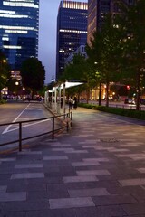 July 12, 2025. Chiyoda-ku, Tokyo, Japan.The view of the Marunouchi exit of Tokyo Station at night.