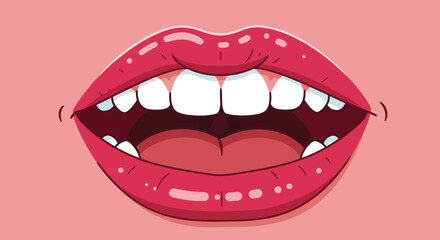 Fototapeta premium An illustration showcasing a detailed and vibrant depiction of human mouth and teeth illustration