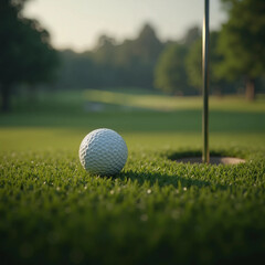 Obraz premium golf ball near the poll