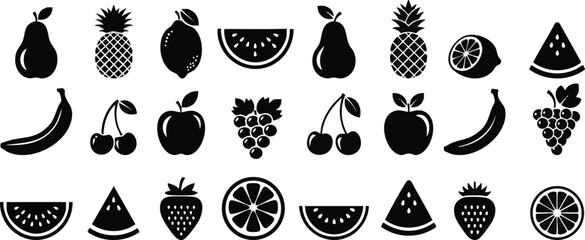  Fruit vector icon set. illustration of vector fruit 