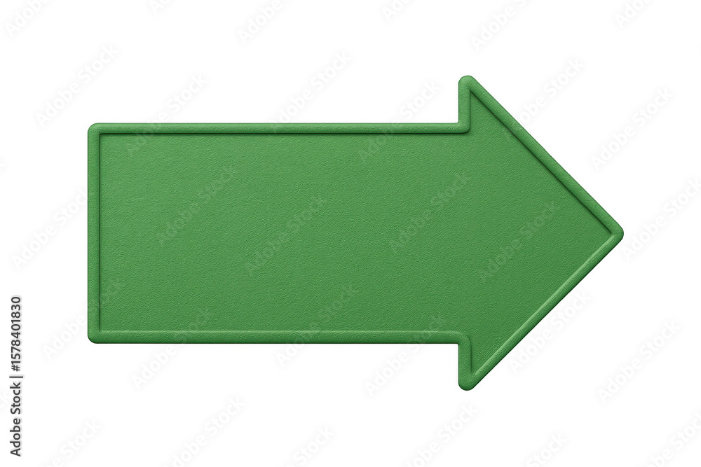 Poster green vector arrow pointing rightward, transparent backdrop signaling direction or emphasizing key v