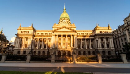 Obraz premium Argentine National Congress Building at Golden Hour.