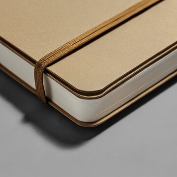 pocket notebook closed elastic band sharp corner detail isolated flat lay