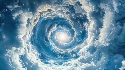 A swirling cloud mass with a hole in the center