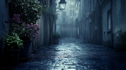 Rainy alleyway