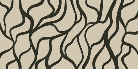 A pattern reminiscent of intertwined roots or tree veins. The natural color palette is suitable for eco-design and packaging.