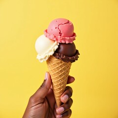Triple-Scoop Delight: A Vibrant Treat for Summer Days