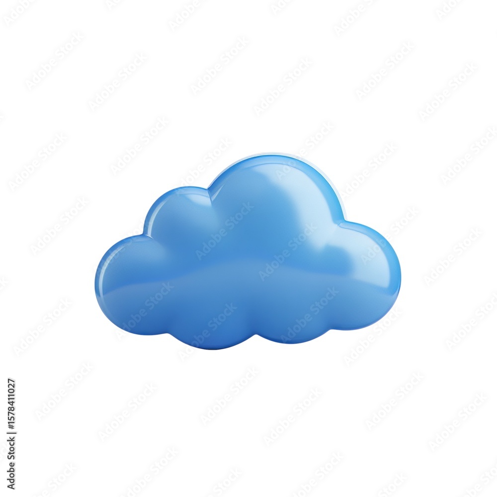 Fototapete a charming blue cloud in a 3d render, perfect for weather forecasts, app interfaces or digital desig