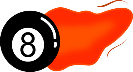 Billiard 8 ball with fire trail © Fy
