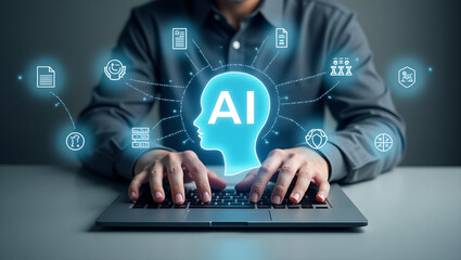 businessman with laptop computer