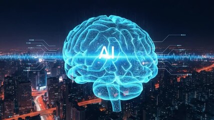 Exploring Artificial Intelligence Innovation and Its Impact on Urban Technology at Night - Powered by Adobe