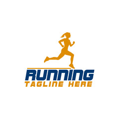 Running Sports Logo design isolated on white background