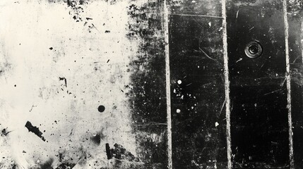 Vintage wet plate photo template with vignetting, dust, scratches, and splatters on white background.