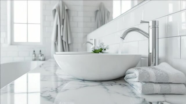 White bathroom with minimalist style.