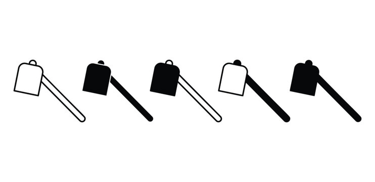 Hoe Icons Set Black And White Color Vector Design Illustration 