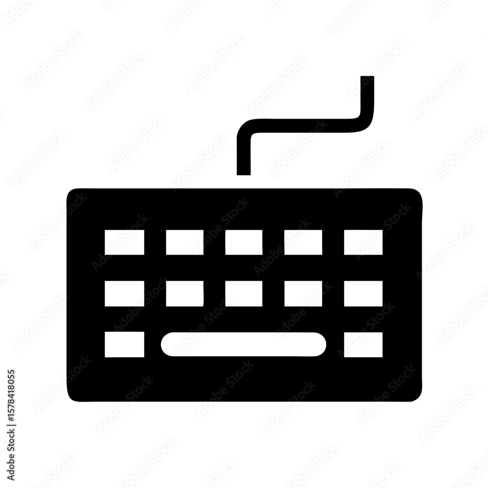 Poster black outline icon of a computer keyboard, ideal for websites or blogs about technology, typing, dat