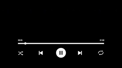 animation music audio player overlay.4k video