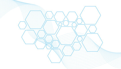 Background of hexagon geometric blue pattern. healthcare medical and technology background.Graphic digital science concept design.