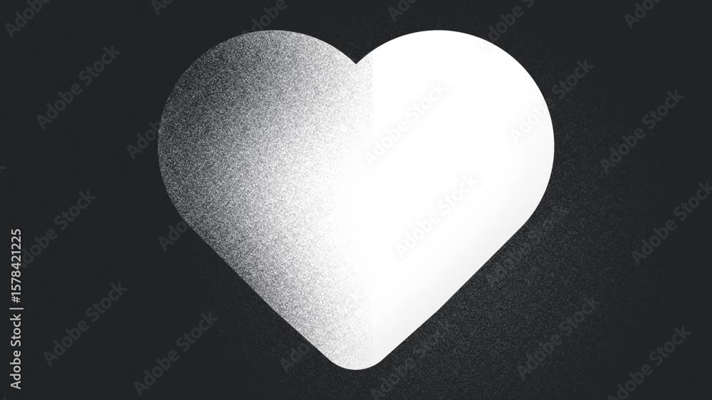 Poster a white heart shape appears on a black background with a gradient effect, creating a visually appeal