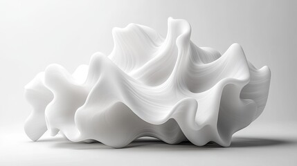 White organic metaball shape with smooth 3D fluid form, isolated on a transparent background, AI-generated render.