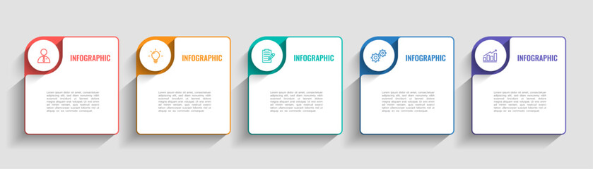 timeline infographic template. 5 step or options	