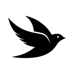Flying Bird Silhouette Logo Icon Vector Illustration