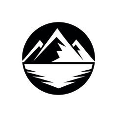 Mountain Reflection Logo Icon Vector Illustration