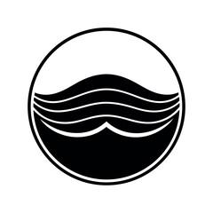 Circle with Waves at Bottom Logo Icon Vector Illustration