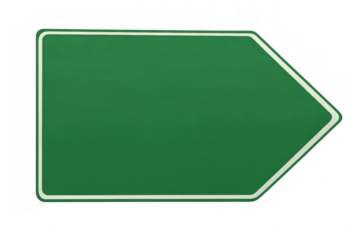 Empty arrow shaped traffic sign pointing right with transparent background, perfect for customization