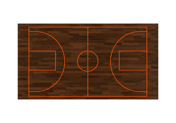 Top View of Indoor Basketball Court PNG