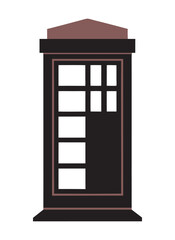 Union Jack British Phone Box Silhouette