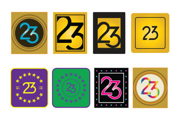 Collection of Creative Number 23 Logos in Various Styles.