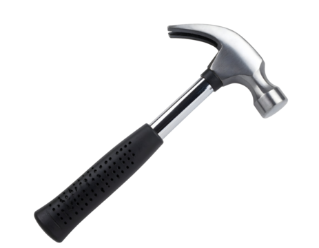 Shiny hammer on black neutral background