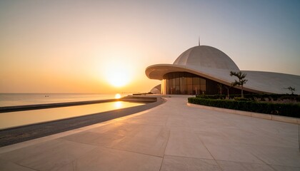 Qatar National Museum at Sunrise Doha.